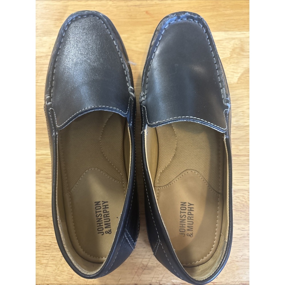 Johnston Murphy Men's Slip On‎ Soft Leather Black Loafers Size 7 Casual
